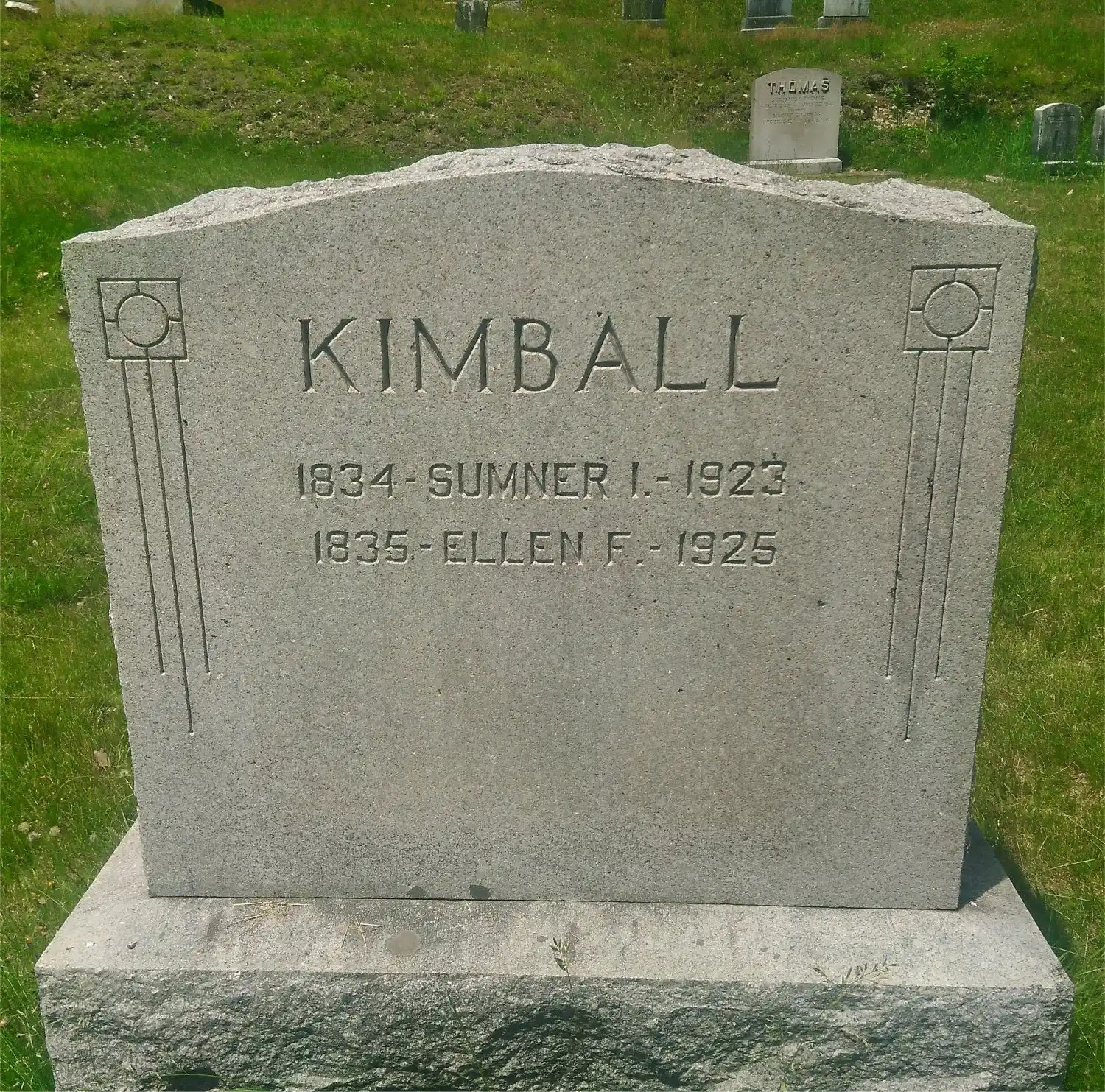 Headstone for Sumner Kimball and his wife at a cemetery in his home state of Maine, near Augusta. (FindaGrave) Headstone for Sumner Kimball and his wife at a cemetery in his home state of Maine, near Augusta. (FindaGrave)